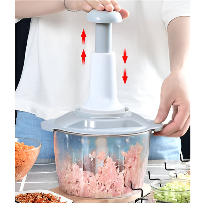 Unbreakable Hand Push Chopper | Fast & Easy Vegetable & Meat Cutter Shopezfy