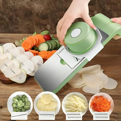 5-in-1 Premium Stainless Steel Vegetable Cutter & Grater – Fast & Easy Kitchen Tool Shopezfy