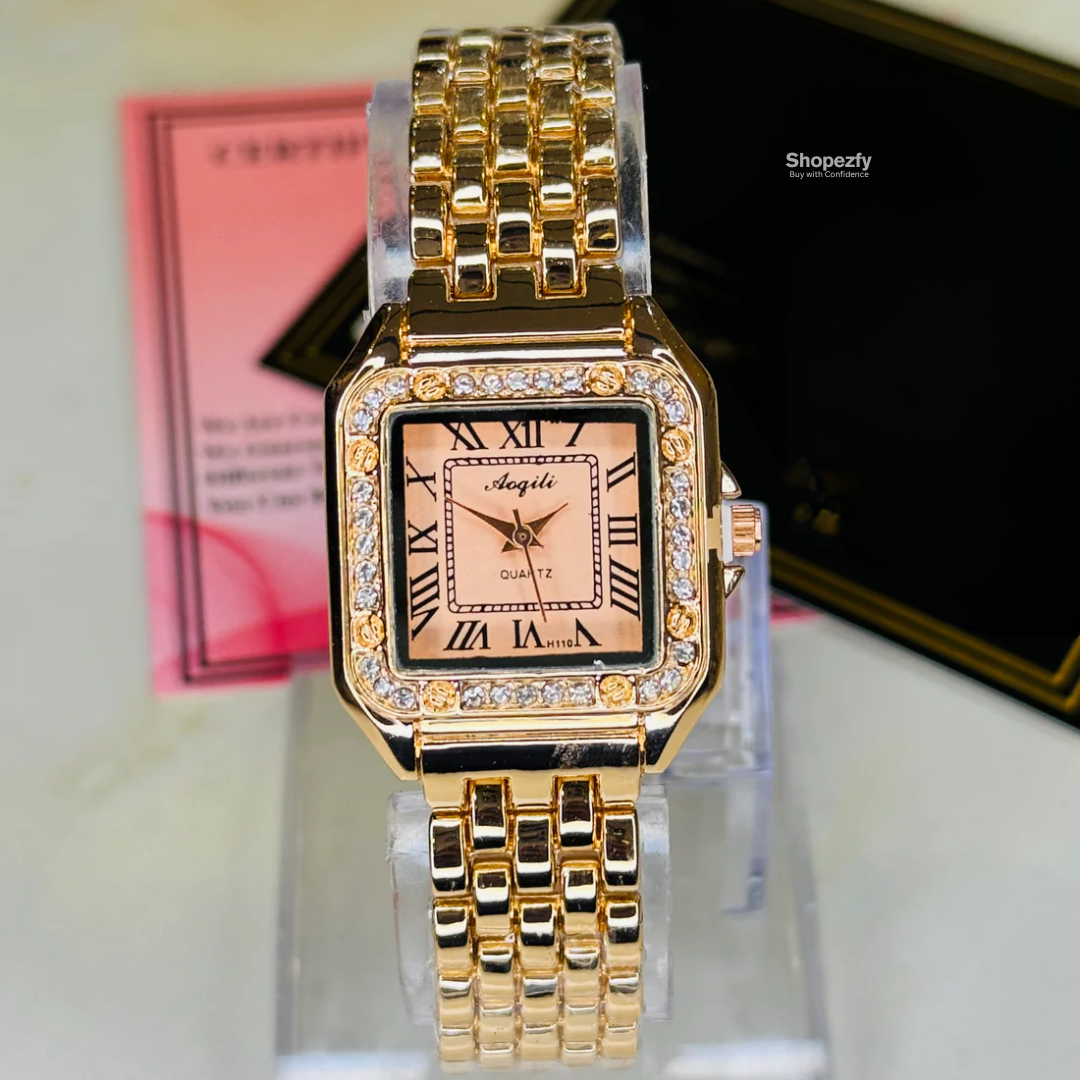 All Rosegold zircon Santos Watch For Her