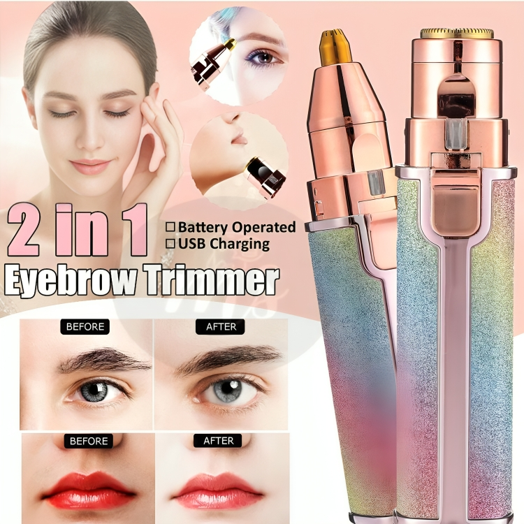 2-in-1 Electric Eyebrow Trimmer & Facial Hair Remover – Painless, Rechargeable & Precise Hair Removal for Women Shopezfy