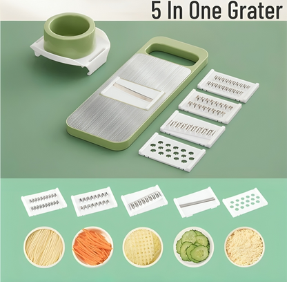 5-in-1 Premium Stainless Steel Vegetable Cutter & Grater – Fast & Easy Kitchen Tool Shopezfy