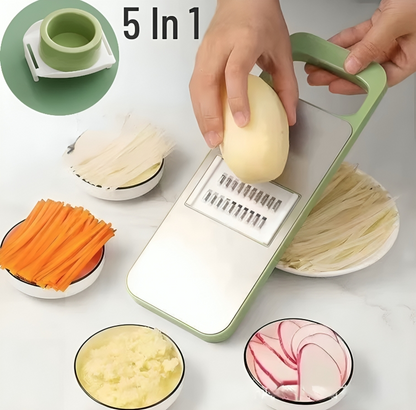 5-in-1 Premium Stainless Steel Vegetable Cutter & Grater – Fast & Easy Kitchen Tool Shopezfy