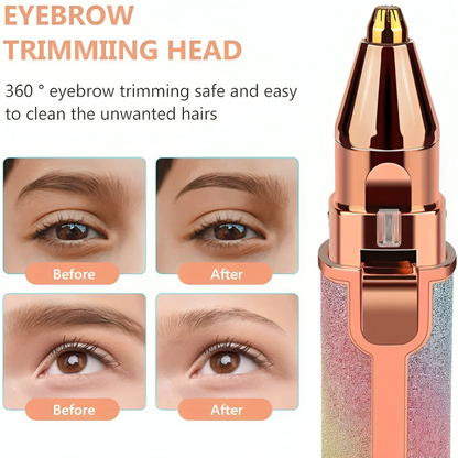2-in-1 Electric Eyebrow Trimmer & Facial Hair Remover – Painless, Rechargeable & Precise Hair Removal for Women Shopezfy